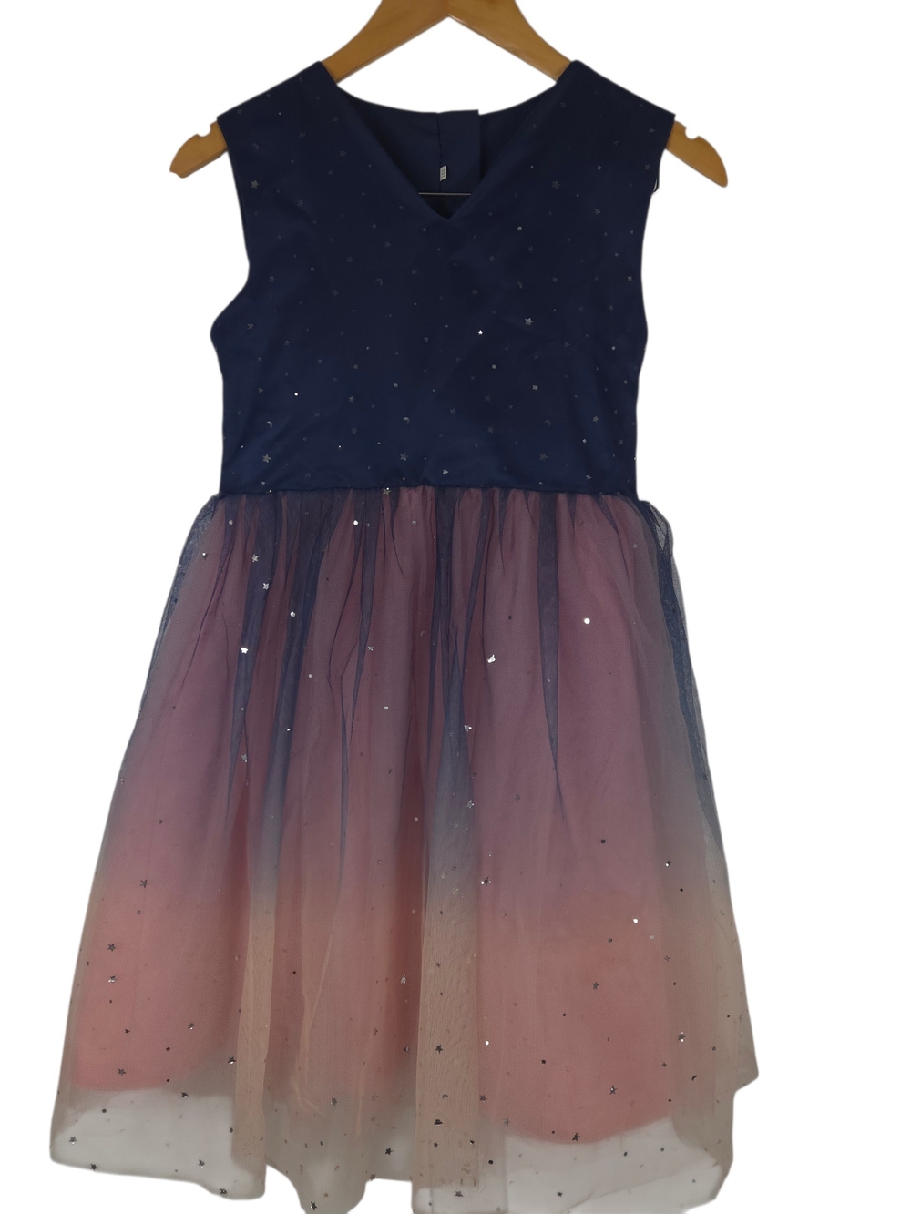 Girls Navy and Pink Ombre Tulle Party Dress